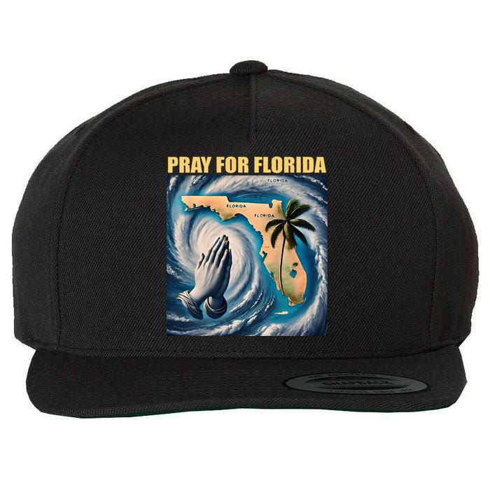 Pray For Florida Florida Strong Usa Flag Florida Map Wool Snapback Cap