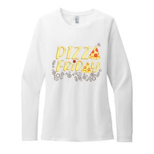 Pizza Friday Funny Food Womens CVC Long Sleeve Shirt