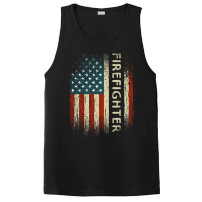 Patriotic Firefighter Funny Gift American Usa Flag Funny Fire Gift PosiCharge Competitor Tank