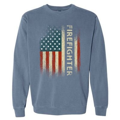 Patriotic Firefighter Funny Gift American Usa Flag Funny Fire Gift Garment-Dyed Sweatshirt