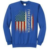 Patriotic Firefighter Funny Gift American Usa Flag Funny Fire Gift Sweatshirt