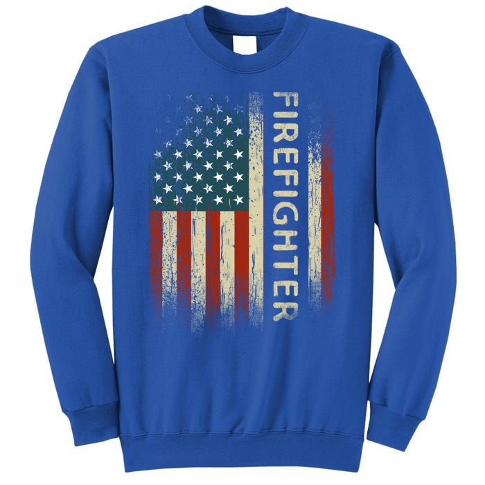 Patriotic Firefighter Funny Gift American Usa Flag Funny Fire Gift Sweatshirt