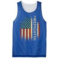 Patriotic Firefighter Funny Gift American Usa Flag Funny Fire Gift Mesh Reversible Basketball Jersey Tank