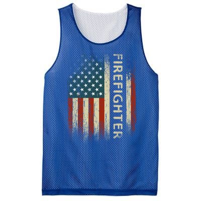 Patriotic Firefighter Funny Gift American Usa Flag Funny Fire Gift Mesh Reversible Basketball Jersey Tank