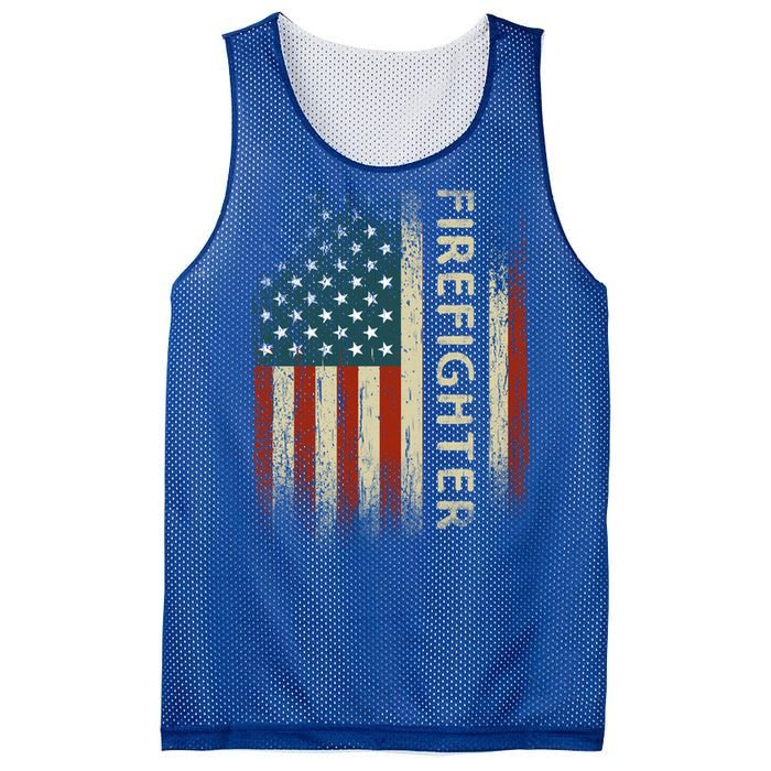 Patriotic Firefighter Funny Gift American Usa Flag Funny Fire Gift Mesh Reversible Basketball Jersey Tank