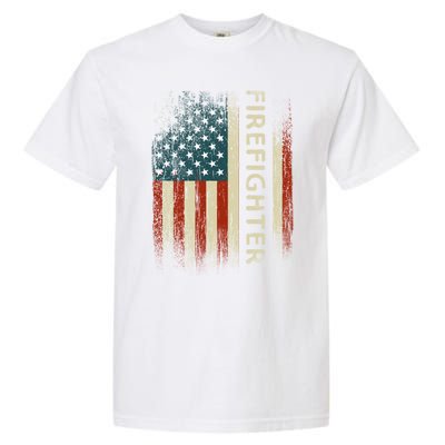 Patriotic Firefighter Funny Gift American Usa Flag Funny Fire Gift Garment-Dyed Heavyweight T-Shirt