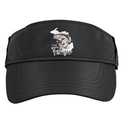 Pure Fishigan Fisherman State Of Michigan Fishing Adult Drive Performance Visor