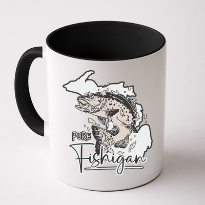Pure Fishigan Fisherman State Of Michigan Fishing Mug