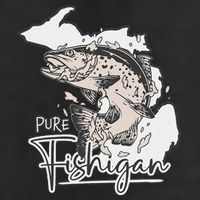 Pure Fishigan Fisherman State Of Michigan Fishing 11oz C Handle Ceramic Mug