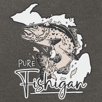 Pure Fishigan Fisherman State Of Michigan Fishing Cotton Canvas Backpack