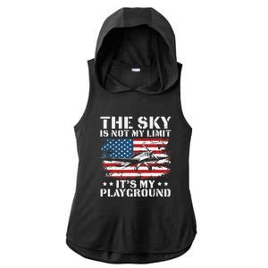 Pilot Funny Flying Aviation Ladies PosiCharge Tri-Blend Wicking Draft Hoodie Tank