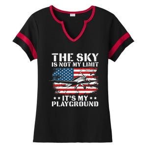 Pilot Funny Flying Aviation Ladies Halftime Notch Neck Tee