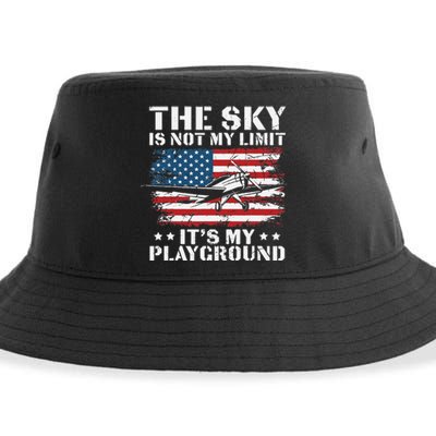 Pilot Funny Flying Aviation Sustainable Bucket Hat