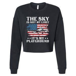 Pilot Funny Flying Aviation Cropped Pullover Crew