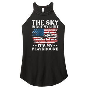 Pilot Funny Flying Aviation Women's Perfect Tri Rocker Tank