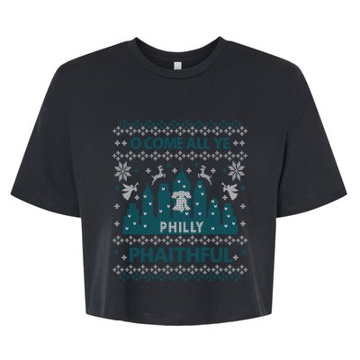 Philly Faithful Funny Philadelphia Philly Fan Ugly Christmas Bella+Canvas Jersey Crop Tee