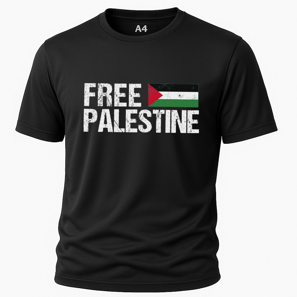 Palestine Flag Free Palestine Cooling Performance Crew T-Shirt