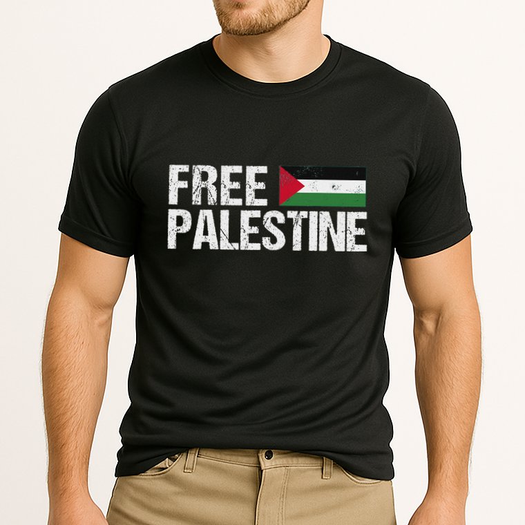 Palestine Flag Free Palestine Cooling Performance Crew T-Shirt
