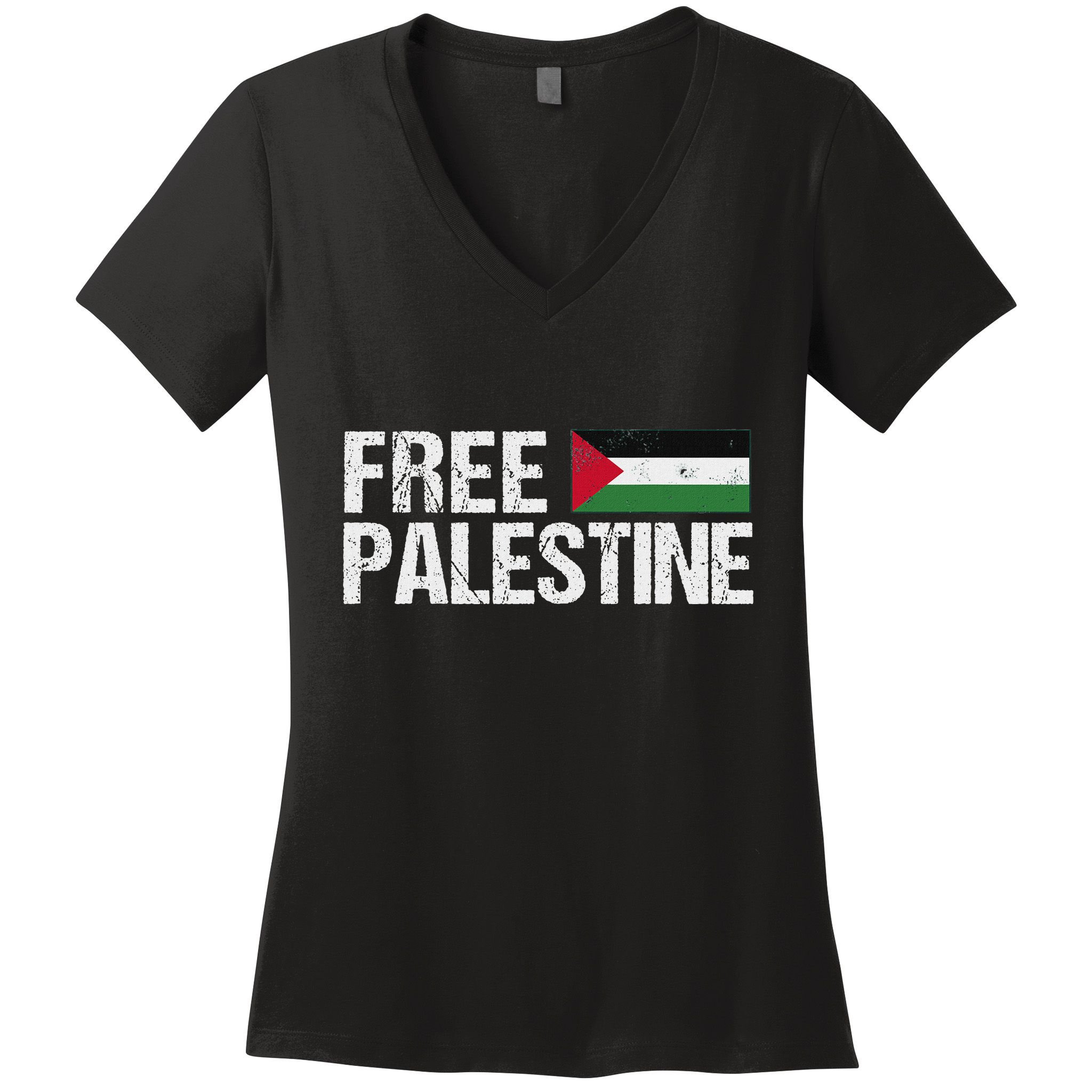 Palestine Flag Free Palestine Women's V-Neck T-Shirt