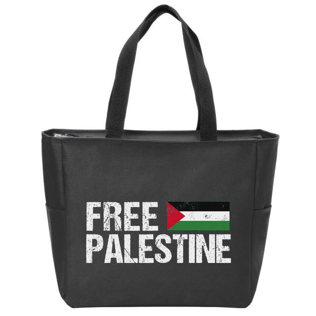 Palestine Flag Free Palestine Zip Tote Bag