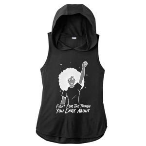 Protest Fight For The Things You Care About Gift Ladies PosiCharge Tri-Blend Wicking Draft Hoodie Tank