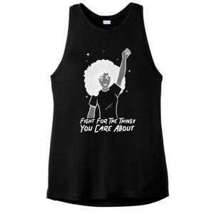 Protest Fight For The Things You Care About Gift Ladies PosiCharge Tri-Blend Wicking Tank