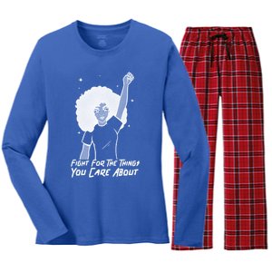 Protest Fight For The Things You Care About Gift Women's Long Sleeve Flannel Pajama Set 