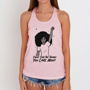 Protest Fight For The Things You Care About Gift Women's Knotted Racerback Tank