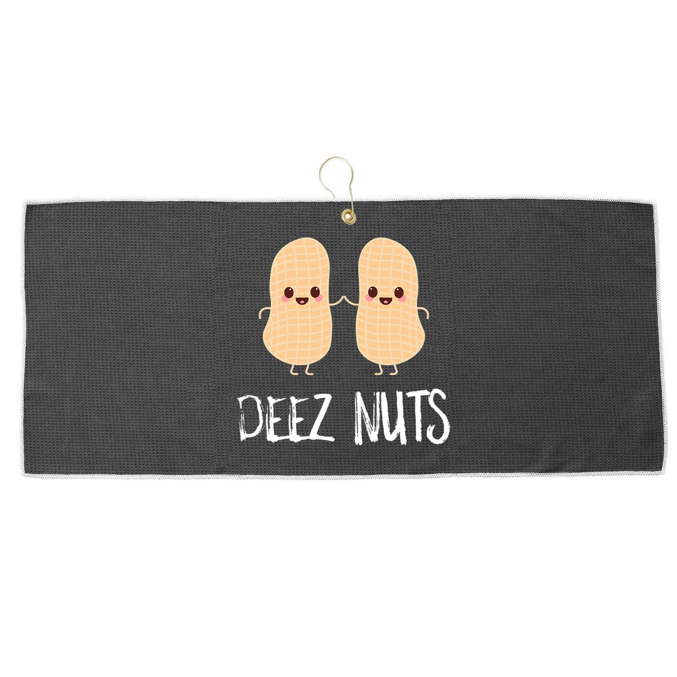 Peanut Food Funny Kawaii Cute Meme Deez Nuts Joke Gift Large Microfiber Waffle Golf Towel