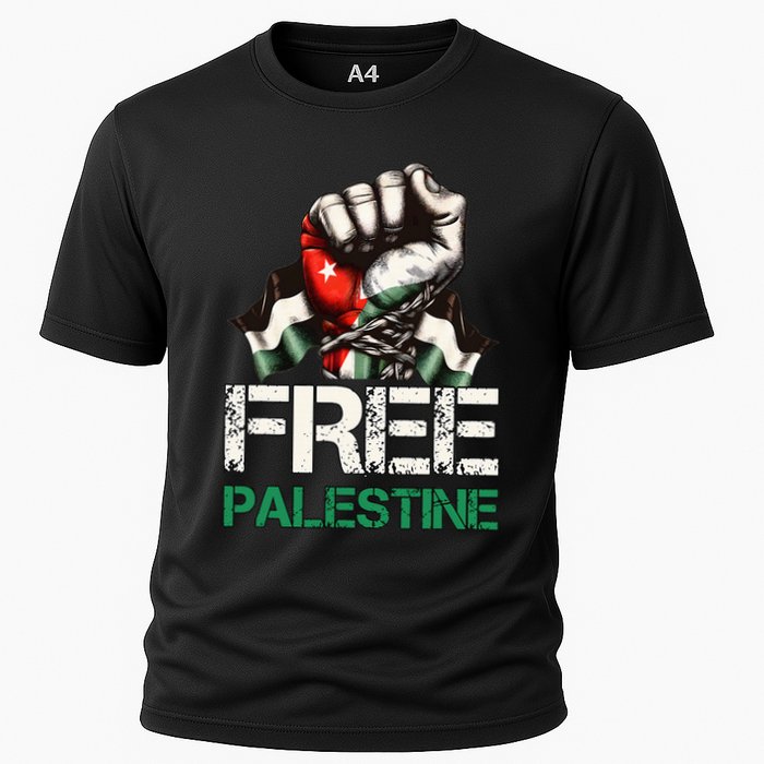 Palestine Flag Free Palestine Save Gaza Strip Cooling Performance Crew T-Shirt