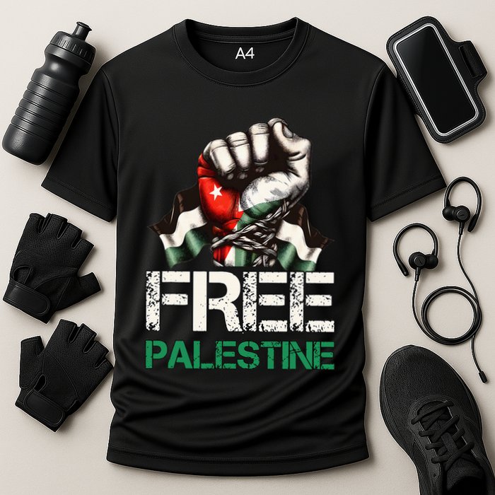 Palestine Flag Free Palestine Save Gaza Strip Cooling Performance Crew T-Shirt