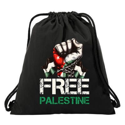 Palestine Flag Free Palestine Save Gaza Strip Drawstring Bag