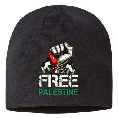 Palestine Flag Free Palestine Save Gaza Strip Sustainable Beanie