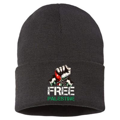 Palestine Flag Free Palestine Save Gaza Strip Sustainable Knit Beanie