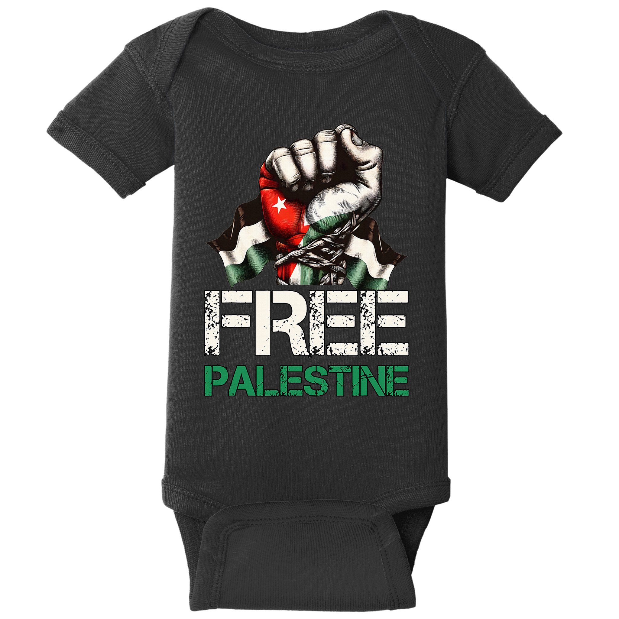 Palestine Flag Free Palestine Save Gaza Strip Baby Bodysuit