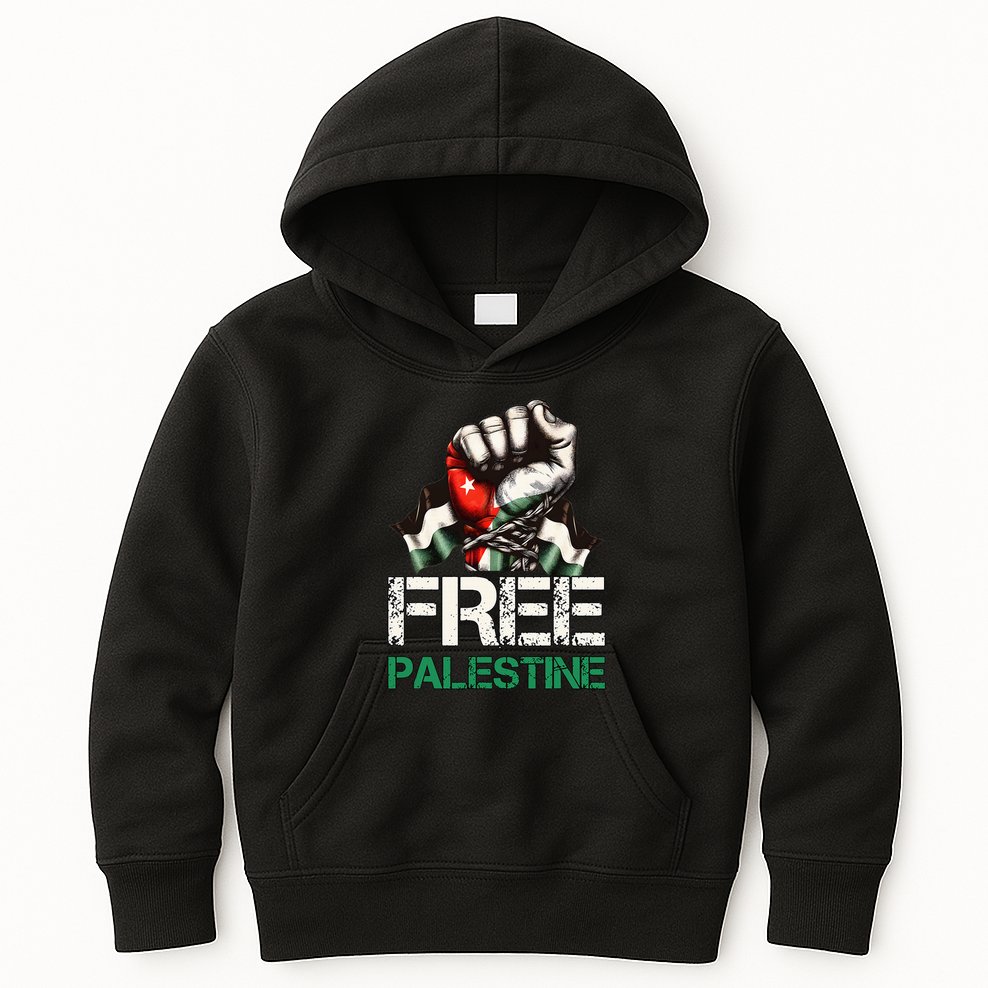 Palestine Flag Free Palestine Save Gaza Strip Kids Hoodie