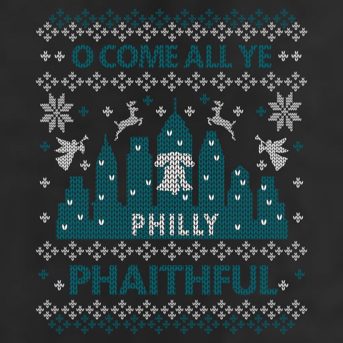 Philly Faithful Funny Philadelphia Philly Fan Ugly Christmas 7 Panel Mesh Trucker Snapback Hat