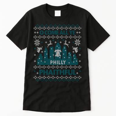 Philly Faithful Funny Philadelphia Philly Fan Ugly Christmas Tall T-Shirt