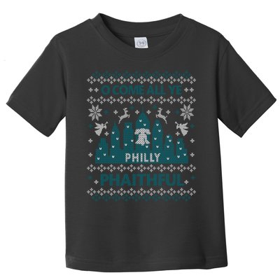 Philly Faithful Funny Philadelphia Philly Fan Ugly Christmas Toddler T-Shirt