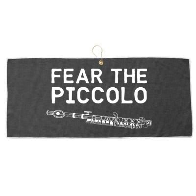 Piccolo Flute Fear The Piccolo Flutist Large Microfiber Waffle Golf Towel