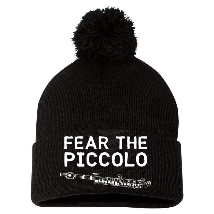 Piccolo Flute Fear The Piccolo Flutist Pom Pom 12in Knit Beanie