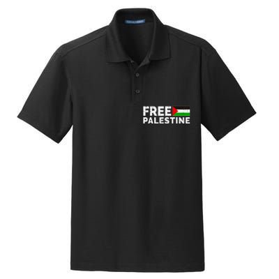 Palestine Flag Free Gaza Dry Zone Grid Polo