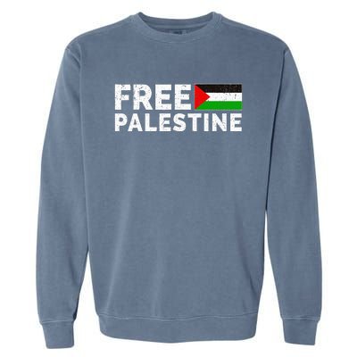 Palestine Flag Free Gaza Garment-Dyed Sweatshirt