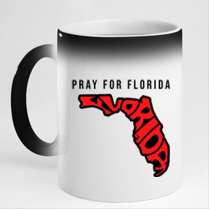 Pray For Florida Hurricane IAN Survivor 11oz Black Color Changing Mug