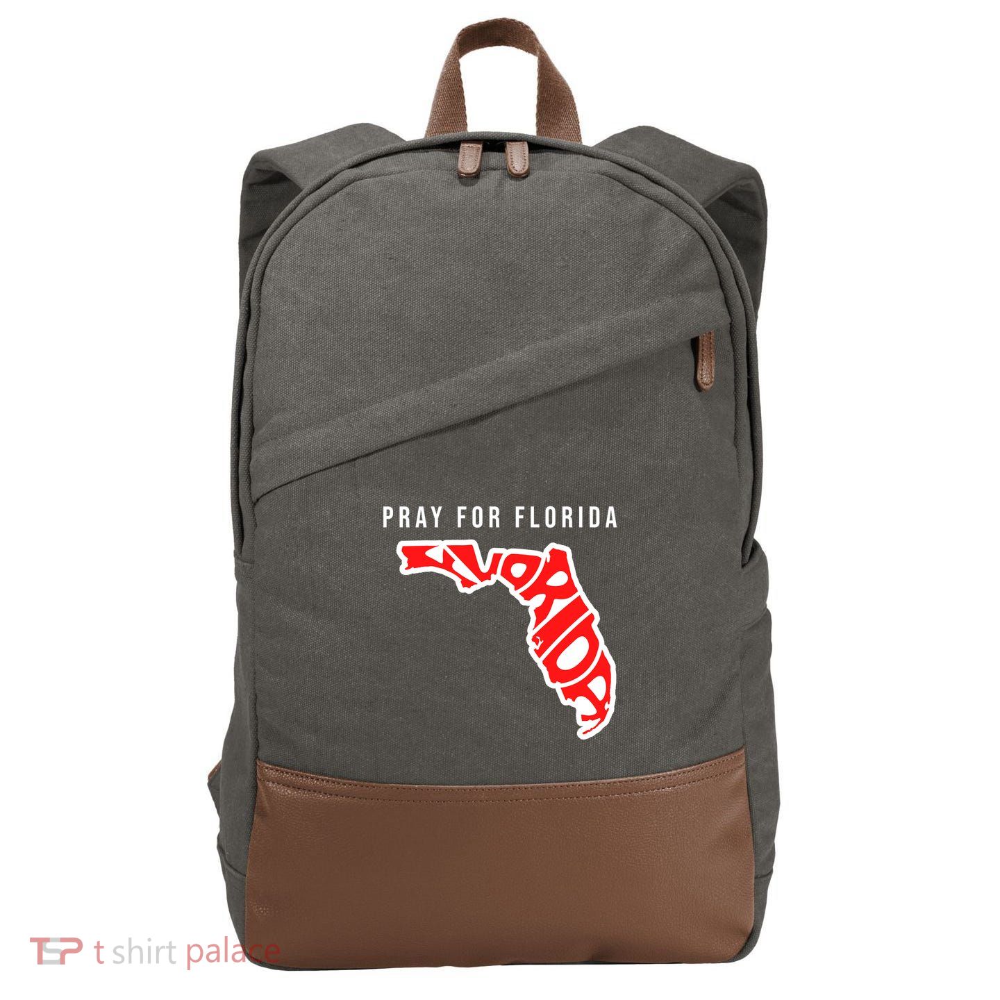 Pray For Florida Hurricane IAN Survivor Cotton Canvas Backpack