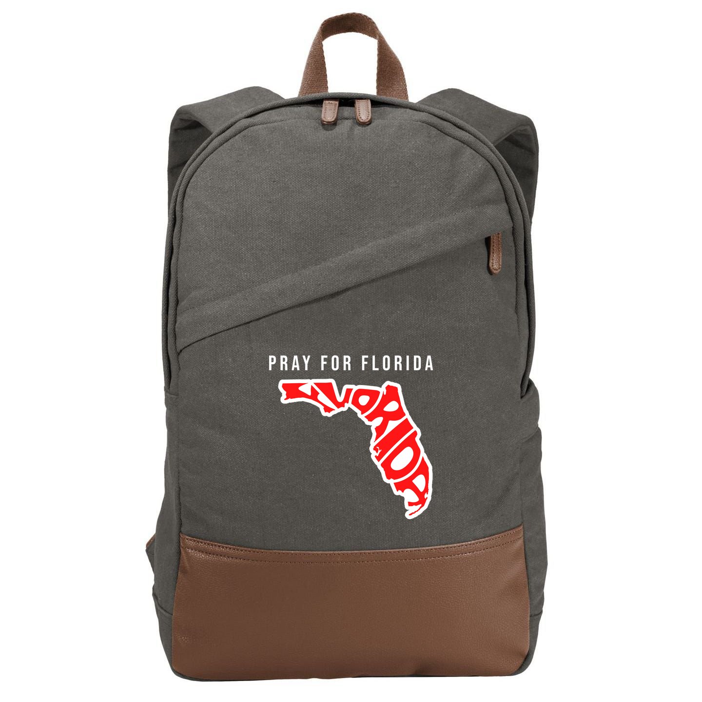 Pray For Florida Hurricane IAN Survivor Cotton Canvas Backpack
