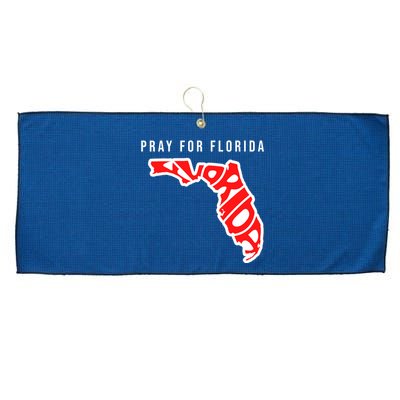 Pray For Florida Hurricane IAN Survivor Large Microfiber Waffle Golf Towel