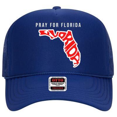 Pray For Florida Hurricane IAN Survivor High Crown Mesh Back Trucker Hat