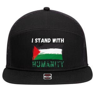 Palestine Flag Free Gaza I Stand With Free Palestine Gaza 7 Panel Mesh Trucker Snapback Hat