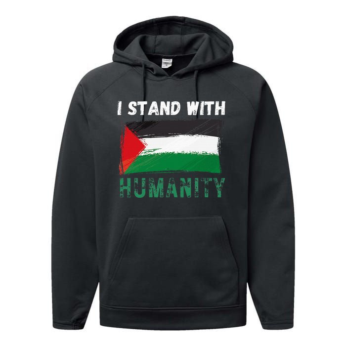 Palestine Flag Free Gaza I Stand With Free Palestine Gaza Performance Fleece Hoodie